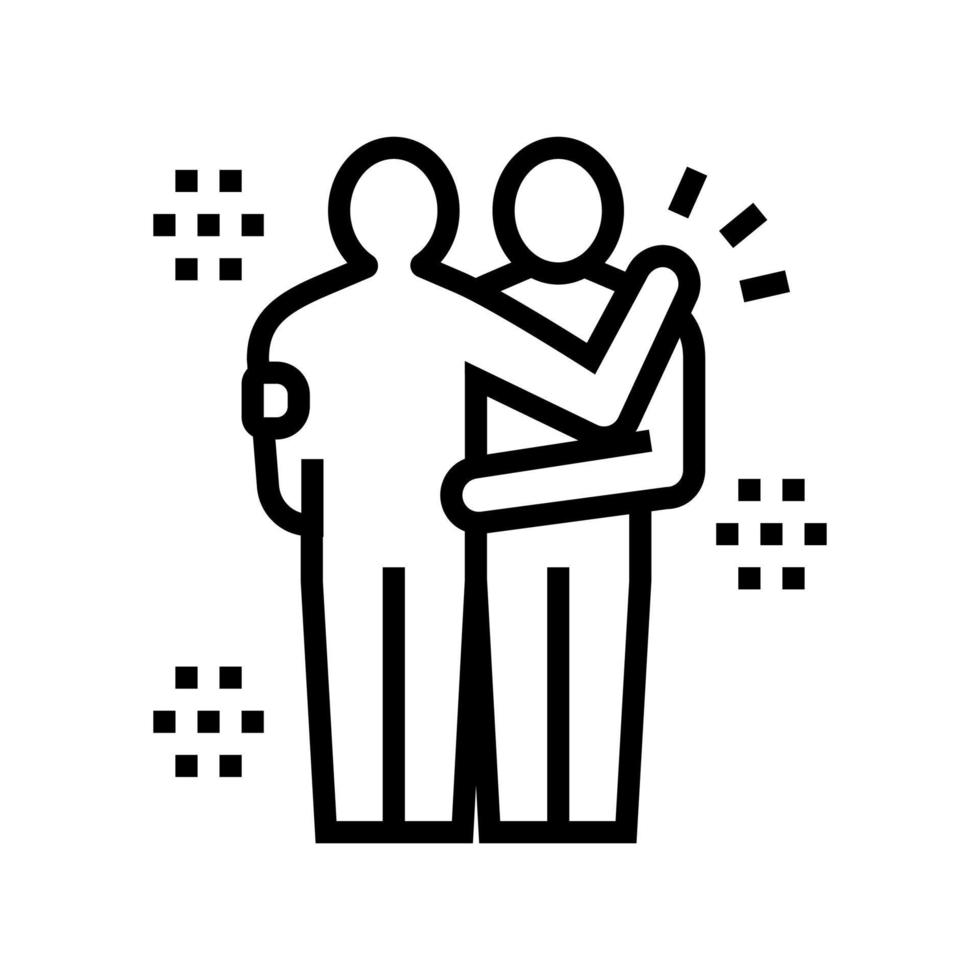 human hugs line icon vector illustration sign