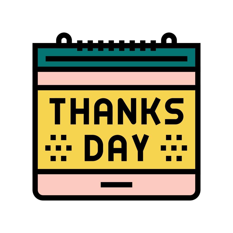 thanks day calendar date color icon vector illustration