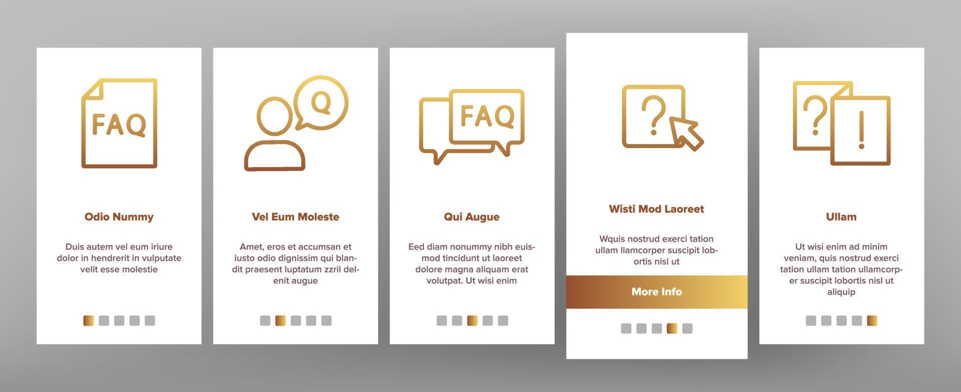 Faq Frequently Asked Questions Onboarding Set Vector