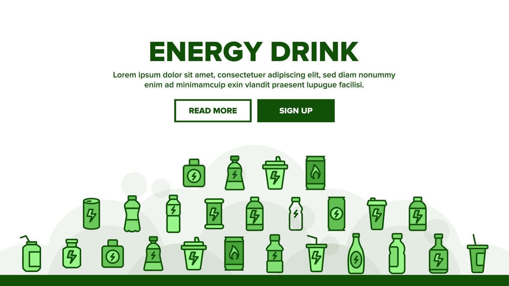 Energy Drink Landing Header Vector