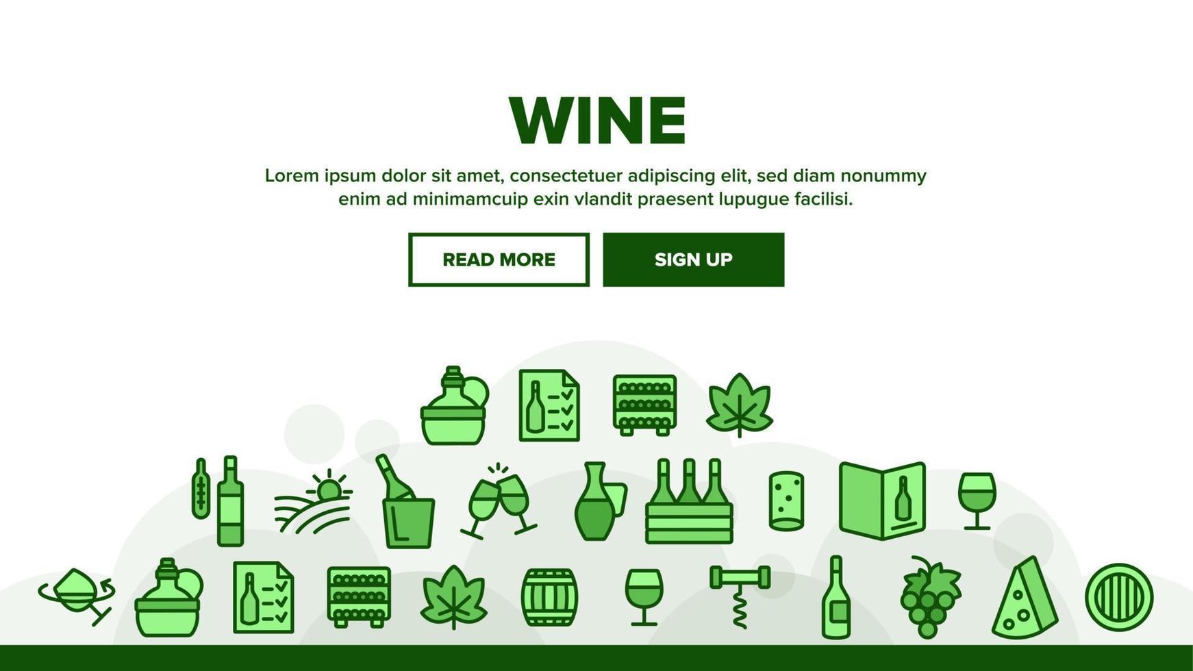 Wine Product Landing Header Vector