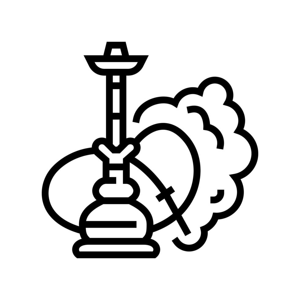 ilustración de vector de icono de línea de humo de narguile