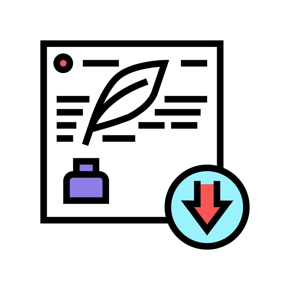 writing description color icon vector sign illustration