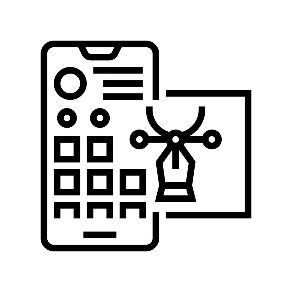 editing photo for social page line icon vector illustration