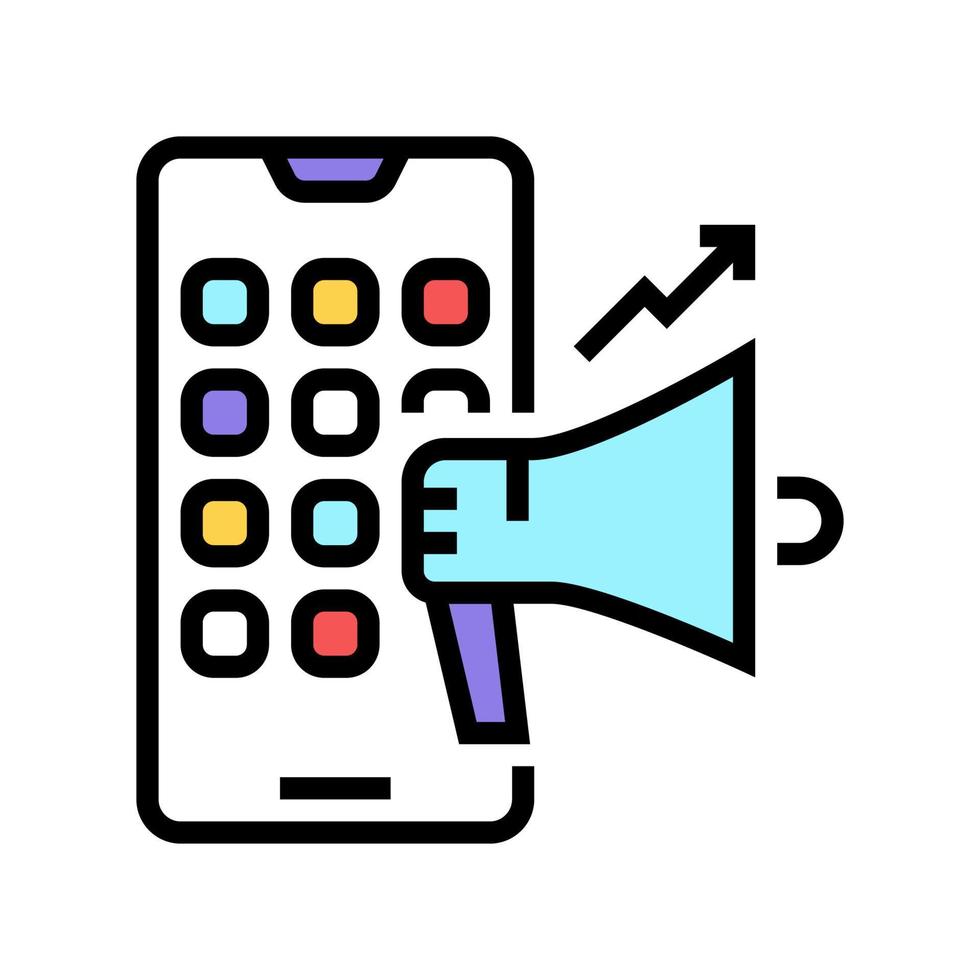 advertise loudspeaker social page color icon vector illustration