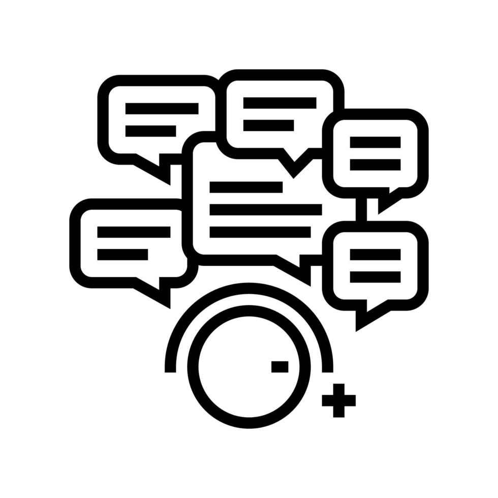 winding up comments line icon vector illustration