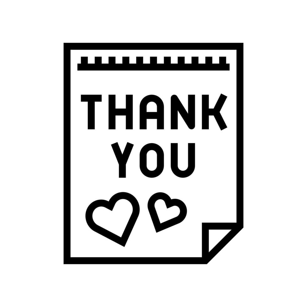 postcard thank you line icon vector illustration