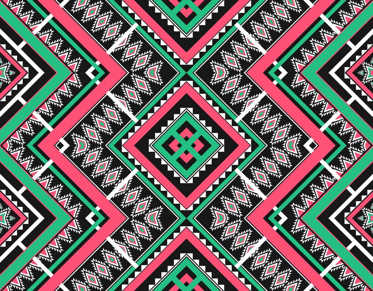 arte de patrones étnicos abstractos. patrón impecable en estilo tribal, bordado folclórico y mexicano. rayas geométricas. diseño para fondo, papel tapiz, ilustración vectorial, tela, ropa, alfombra. vector