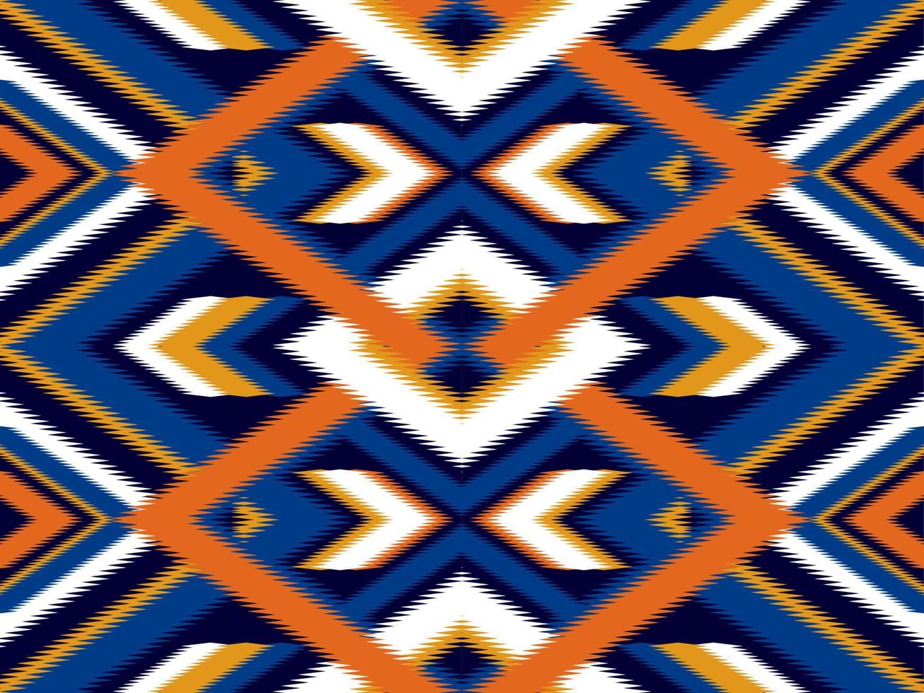 ikat étnico de patrones sin fisuras tradicional. diseño para fondo, papel tapiz, ilustración vectorial, tela, ropa, alfombra, bordado. vector