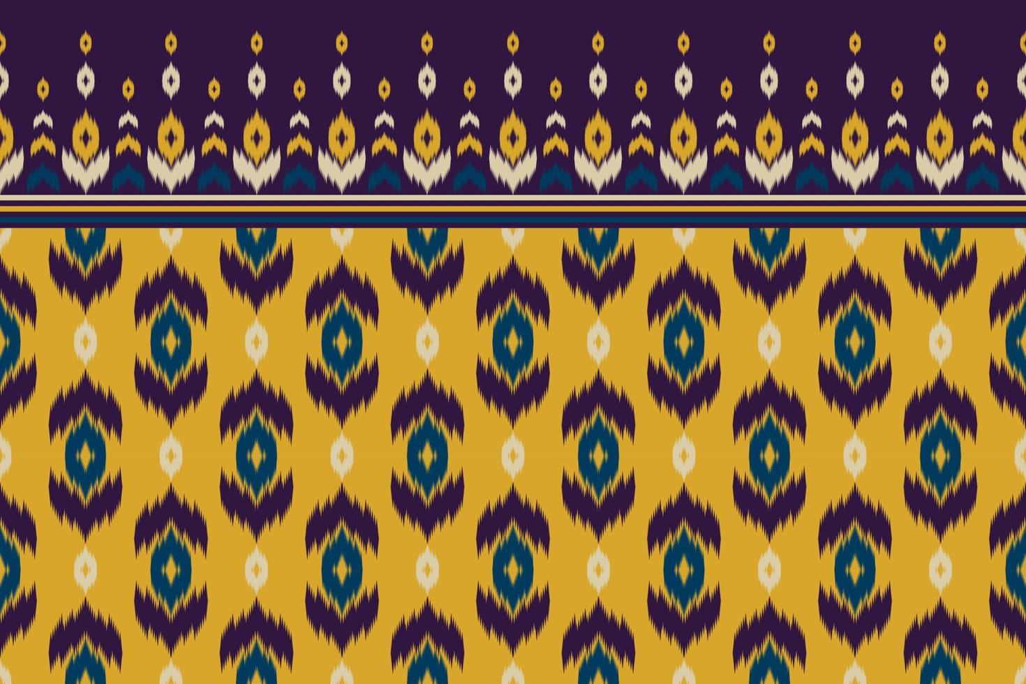 Ikat pattern yellow art. Ethnic seamless pattern in tribal. Design for background, wallpaper, vector illustration, textile, fabric, clothing, carpet, embroidery.
