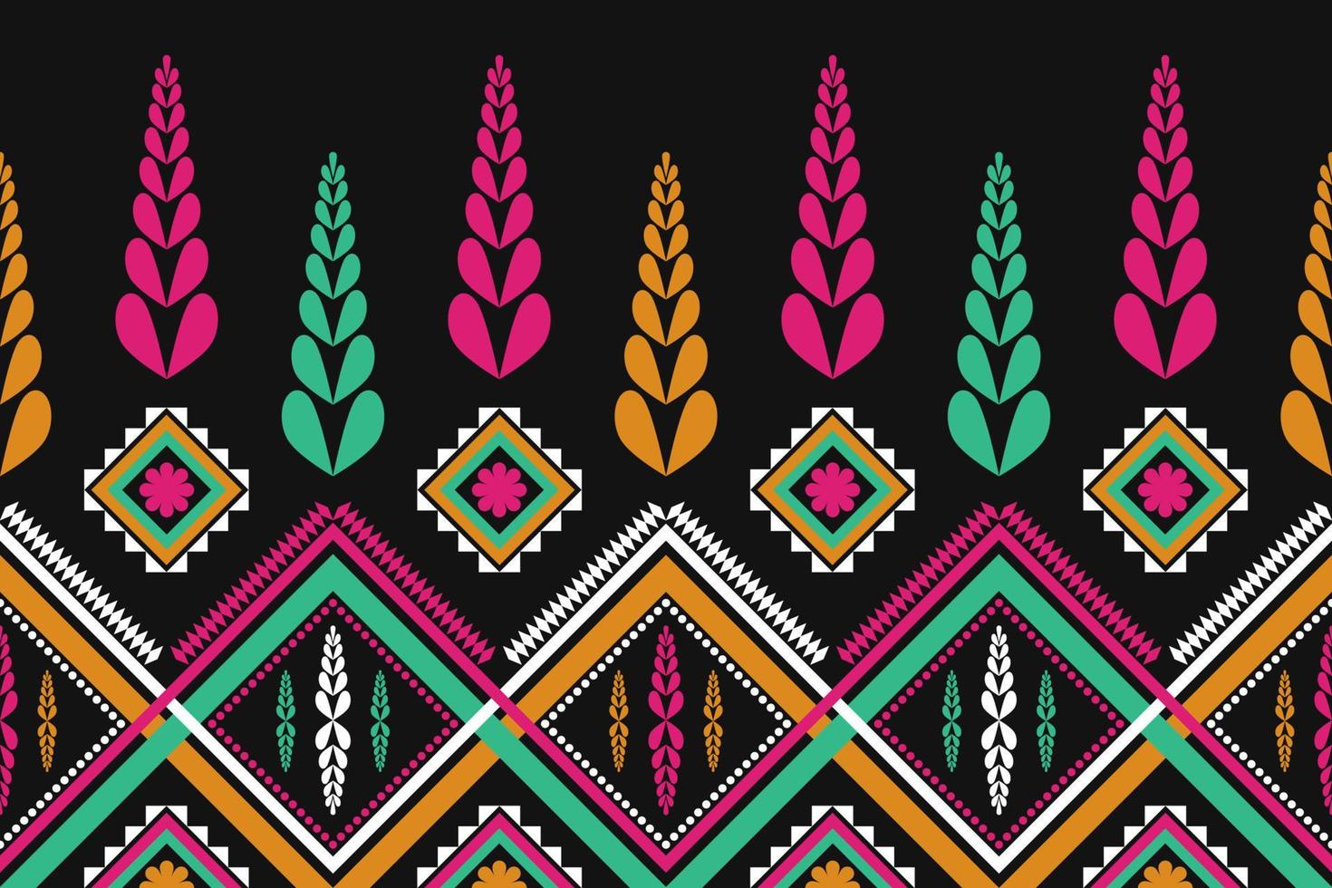 Geometric ethnic seamless pattern traditional. Tribal style striped. Colorful flower. Design for background, wallpaper, vector illustration, fabric, clothing, batik, carpet, embroidery.