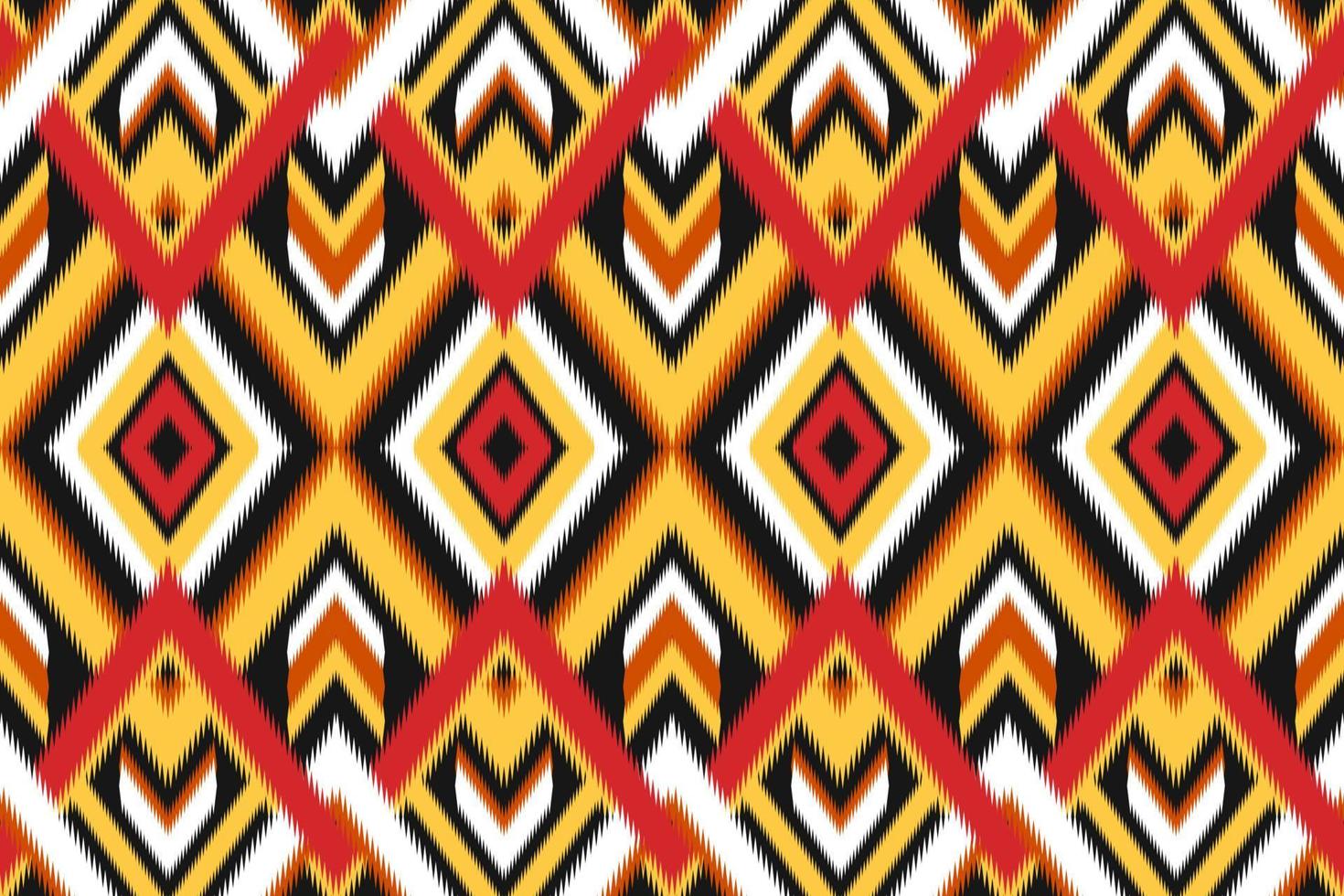 Ikat seamless pattern in tribal. Aztec ethnic pattern art. Design for background, wallpaper, vector illustration, fabric, clothing, carpet, embroidery.