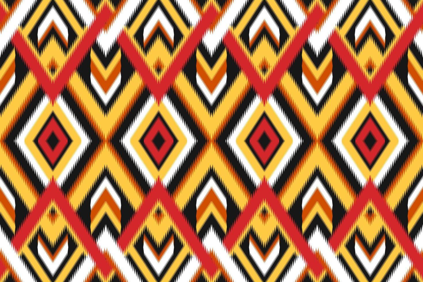 Ikat seamless pattern in tribal. Aztec ethnic pattern art. Design for background, wallpaper, vector illustration, fabric, clothing, carpet, embroidery.