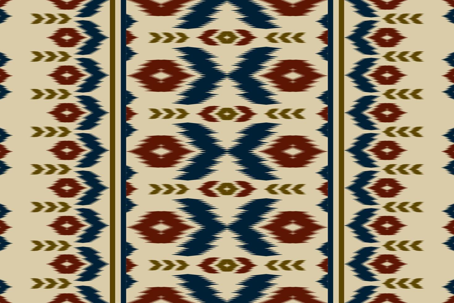 patrón sin costuras ikat en tribal. arte de patrones étnicos abstractos. estilo oriental. diseño para fondo, papel tapiz, ilustración vectorial, textil, tela, ropa, alfombra, bordado. vector