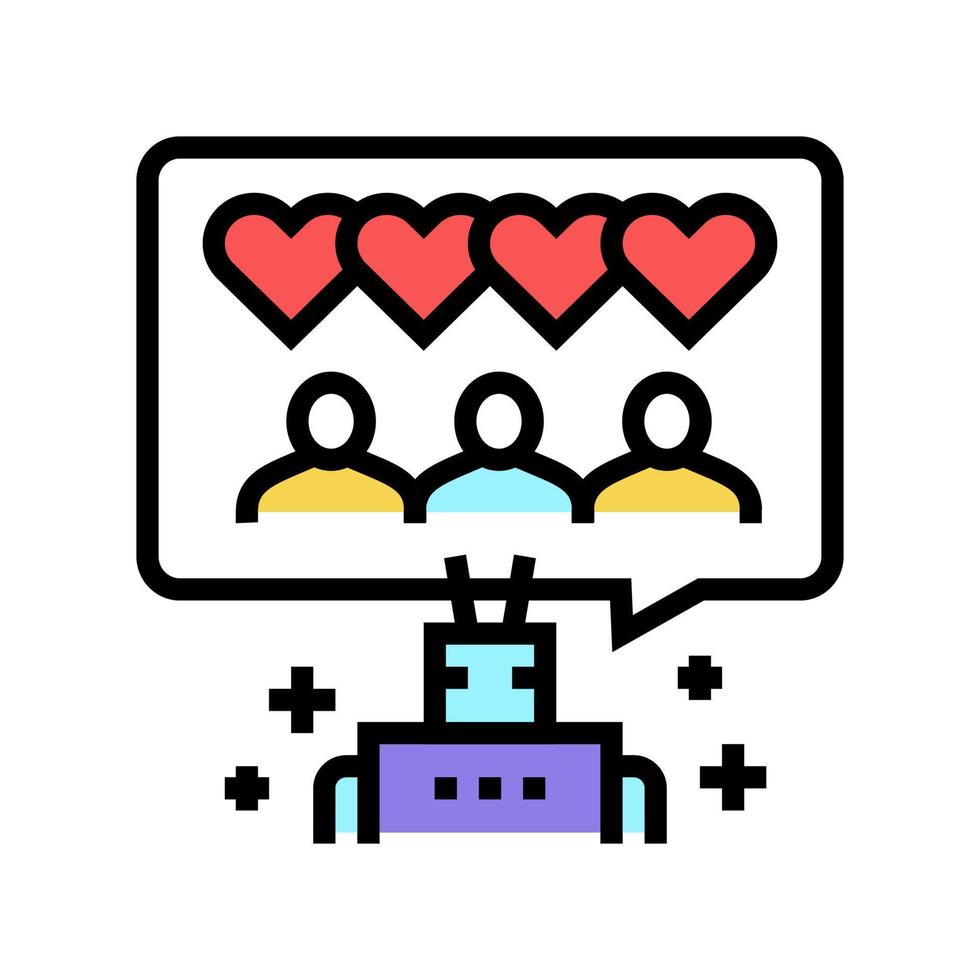 robotic winding up likes color icon vector illustration