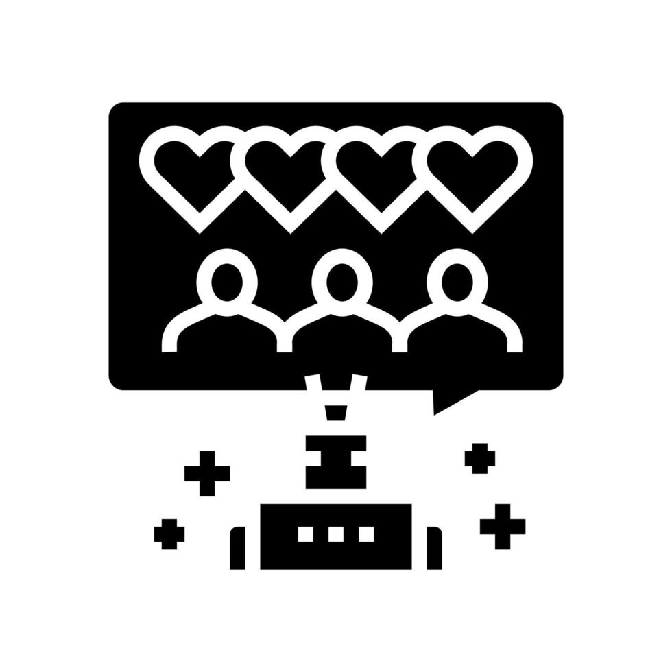 robotic winding up likes glyph icon vector illustration