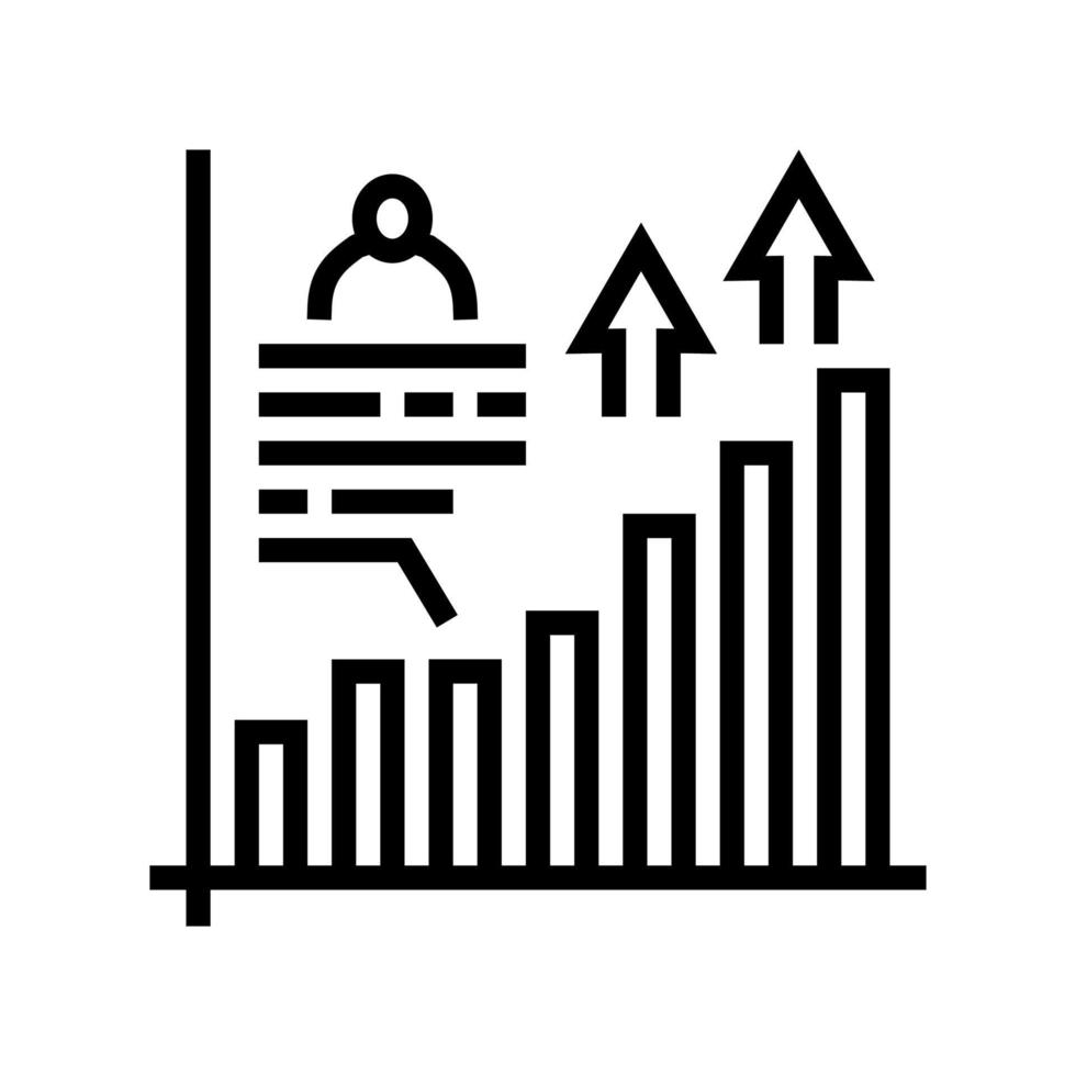growth statistics social page line icon vector illustration