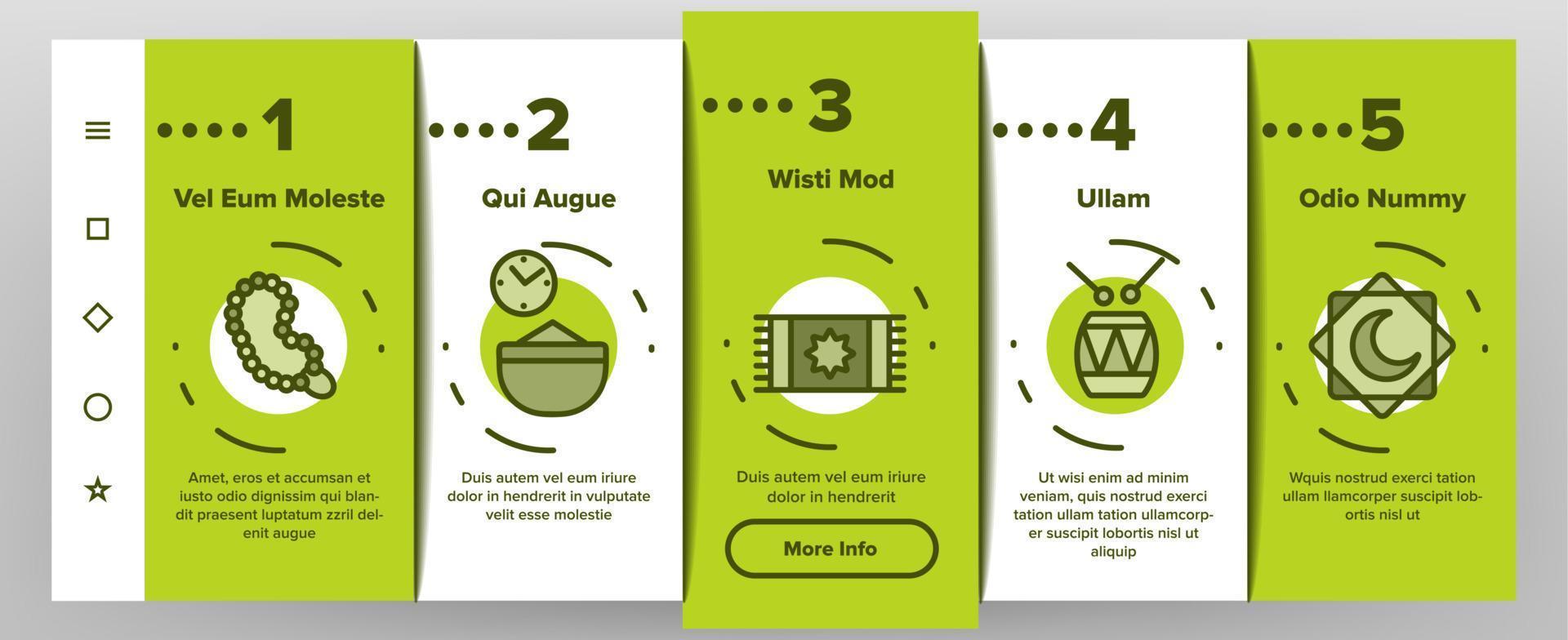 Ramadan Islam Onboarding Elements Icons Vector
