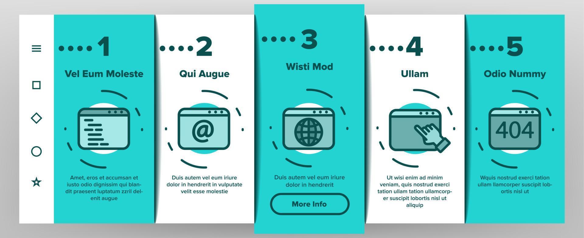 Browser Internet Web Site Pages Onboarding Set Vector