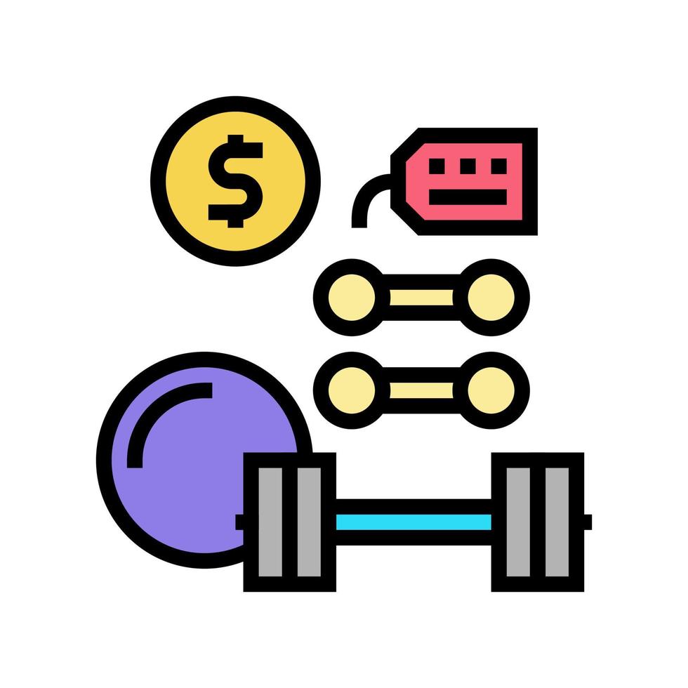 sport equipment rental color icon vector illustration