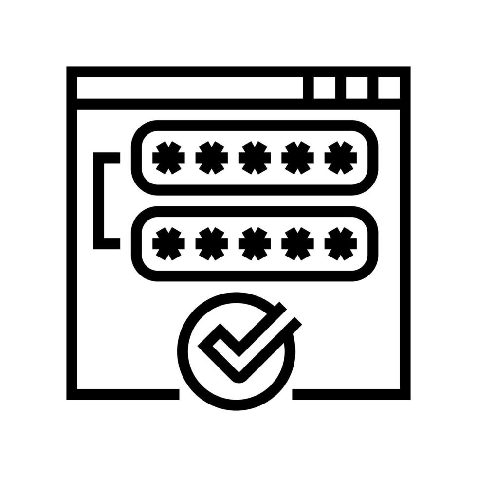 access password accepted line icon vector illustration