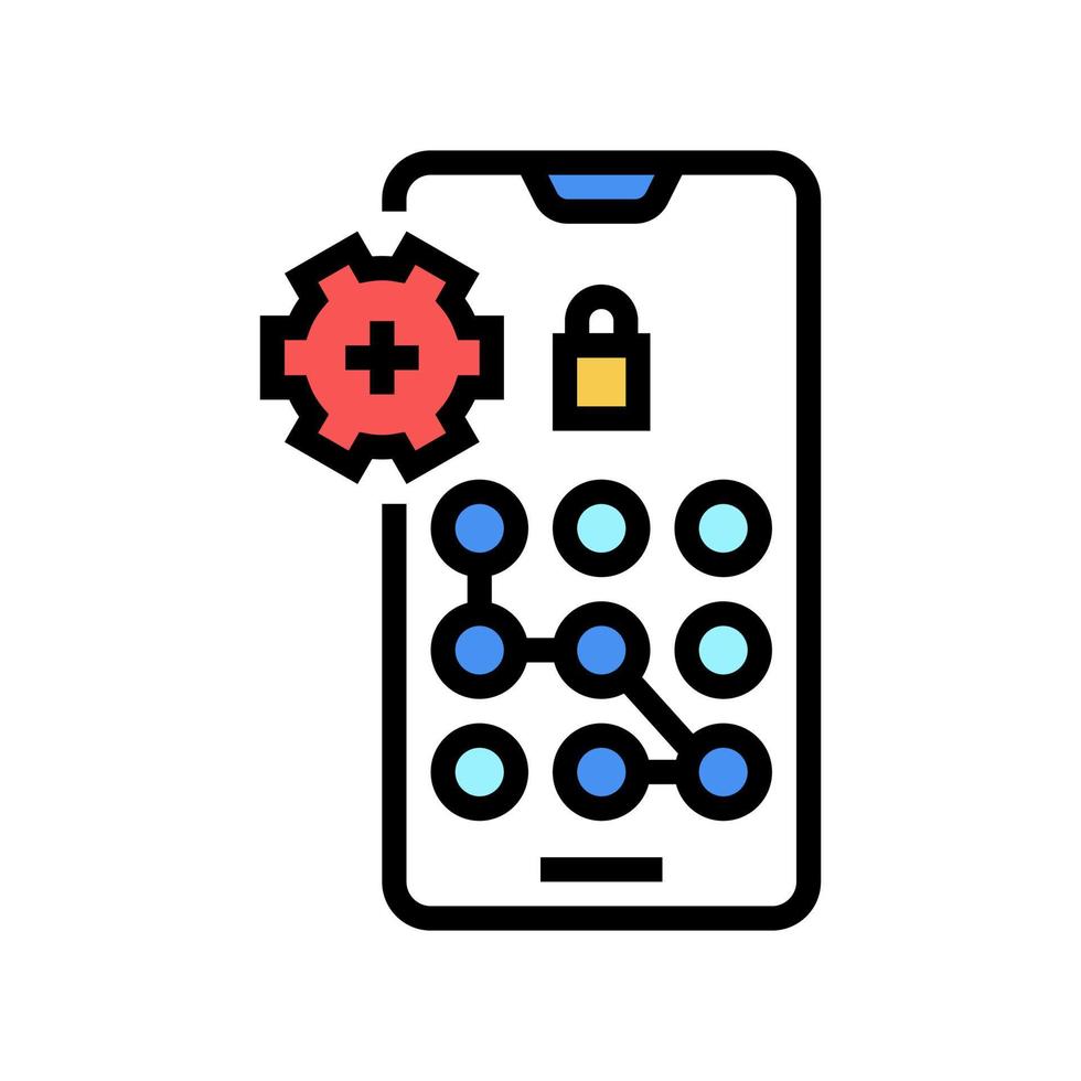 screen lock password color icon vector illustration