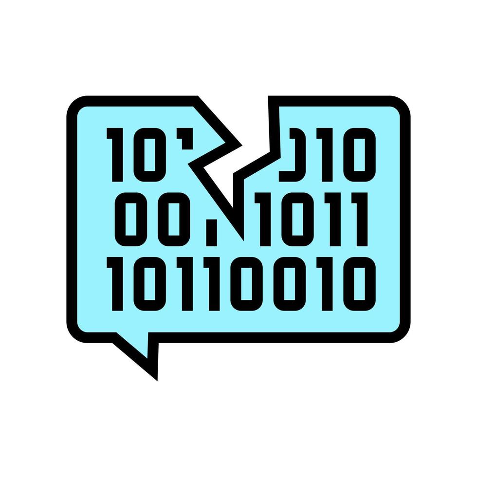 hacked password binary code color icon vector illustration