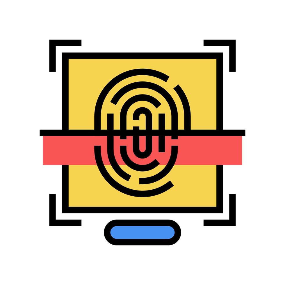 fingerprint access color icon vector illustration sign