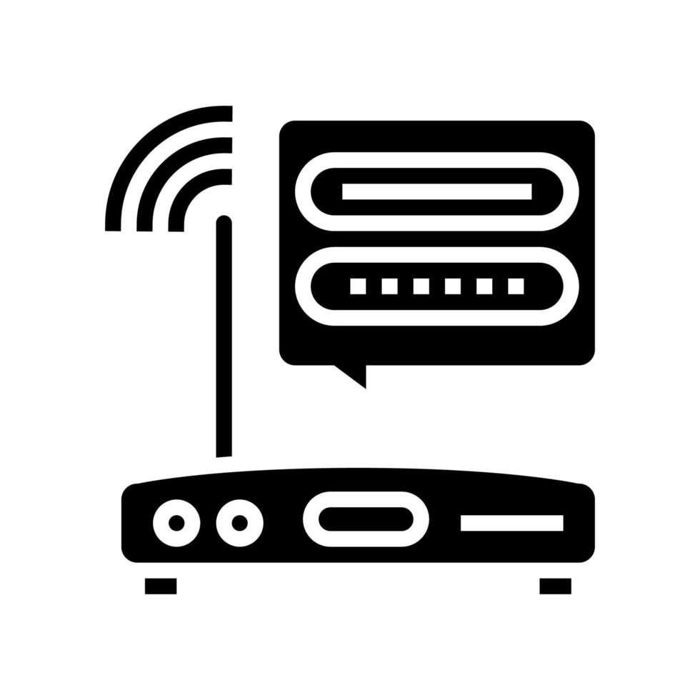 wifi router contraseña glifo icono vector ilustración