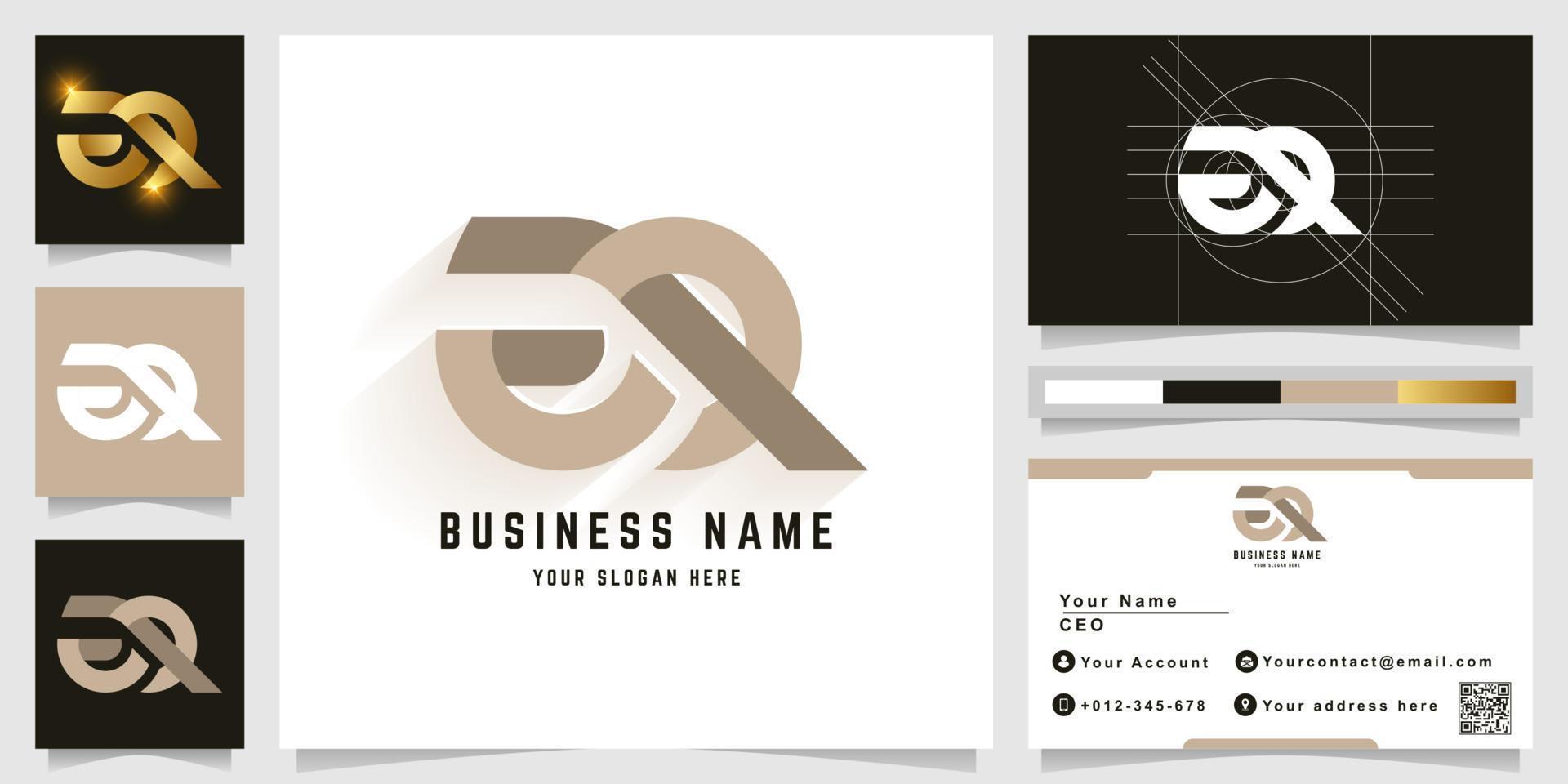 Letter aR or aP monogram logo with business card design vector