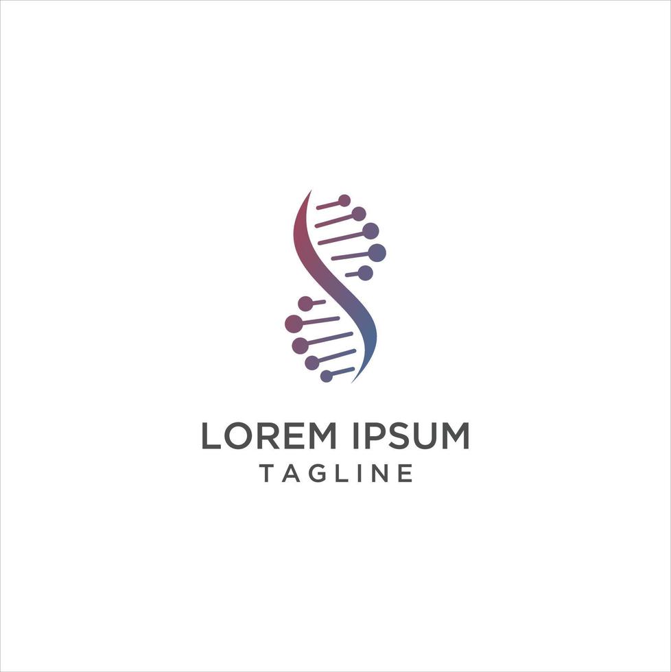 Dna Logo Template. Genetics Vector Design. Science and Medicine Illustration