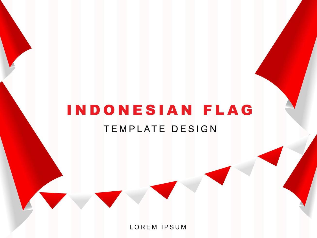 Indonesian flag template design with red white gradient color concept. Republic of Indonesian independence day. Republic of Indonesian anniversary. 17 August of social media banner template design. vector