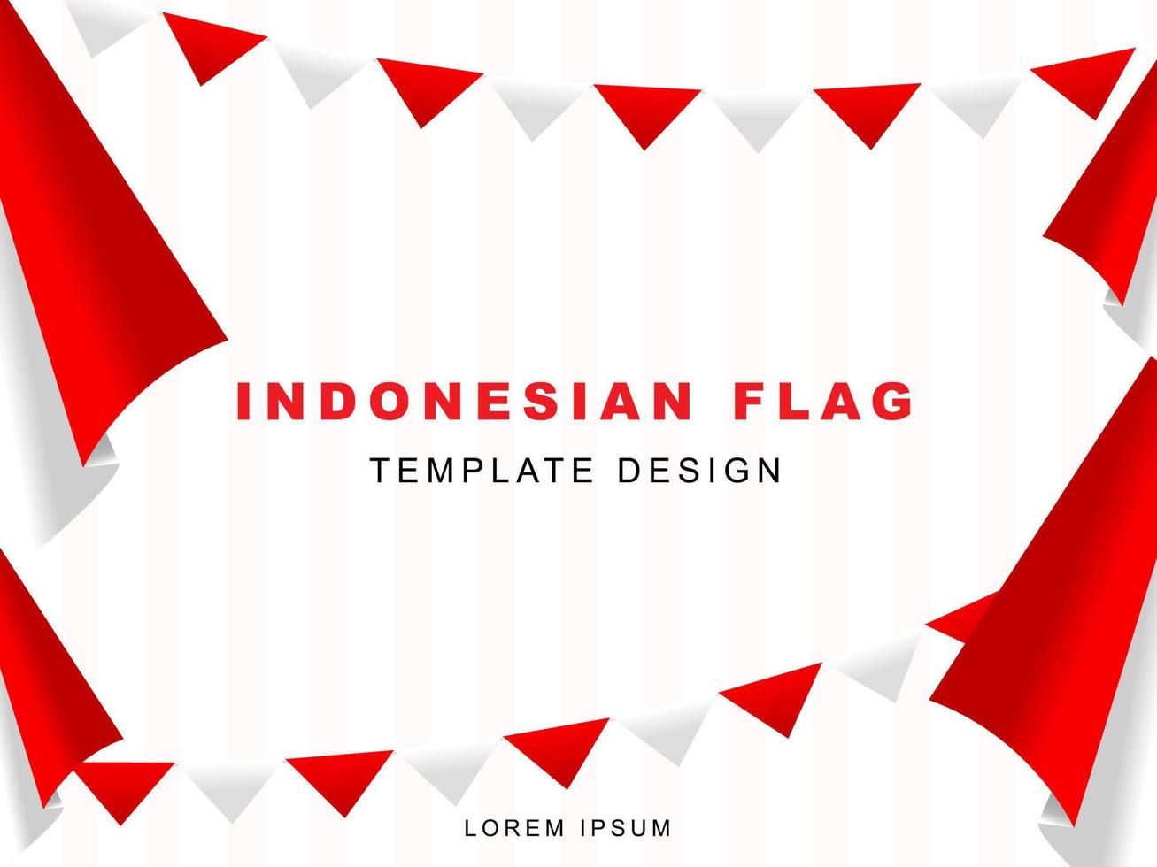 Indonesian flag template design with red white gradient color concept. Republic of Indonesian independence day. Republic of Indonesian anniversary. 17 August of social media banner template design. vector