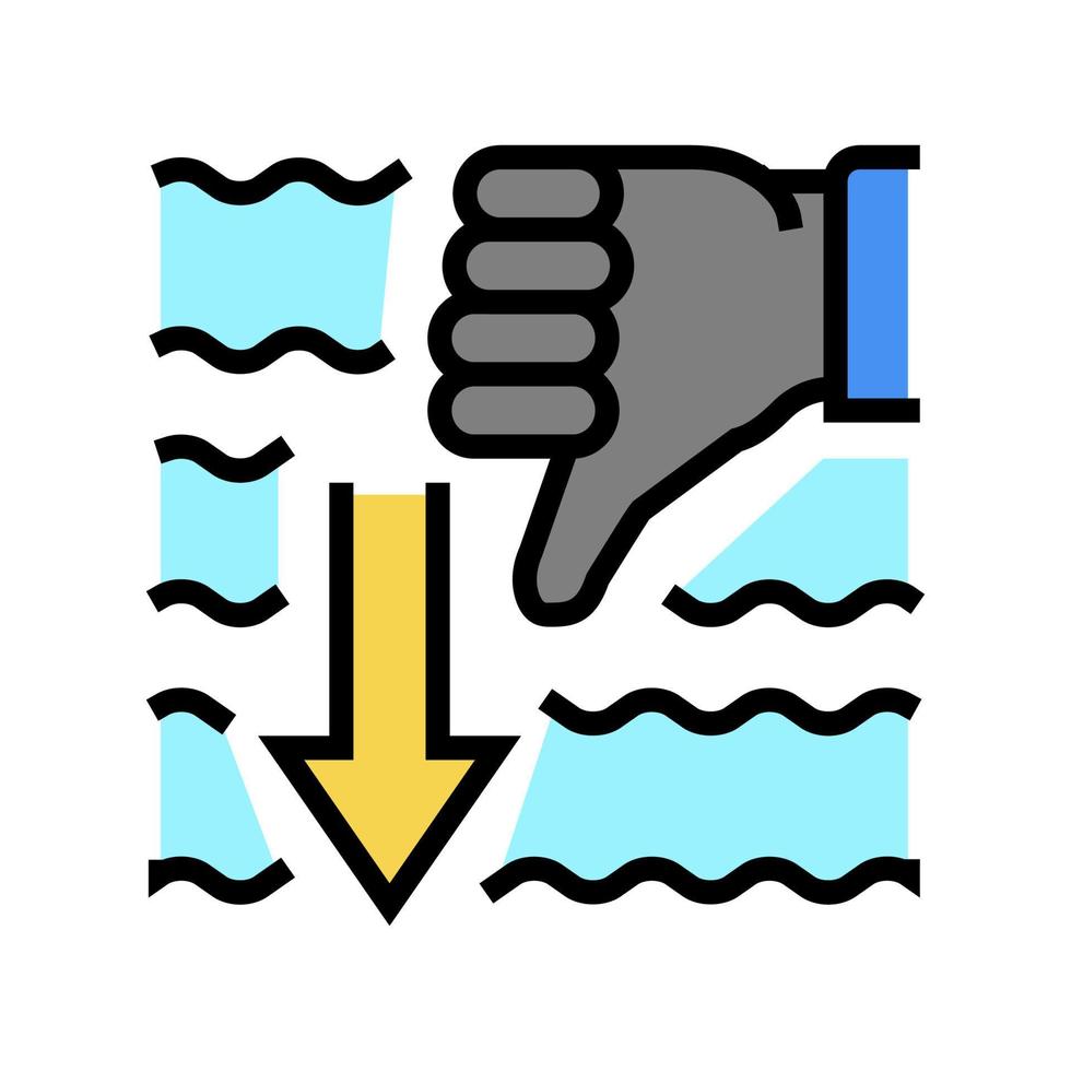 ilustración de vector de icono de color de gesto de buzo de inmersión