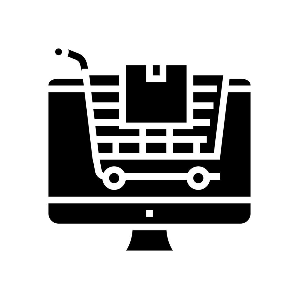signo de ilustración de vector de icono de glifo de tienda en línea