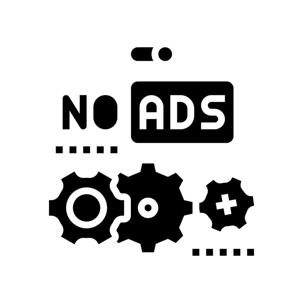 no ads setting glyph icon vector illustration