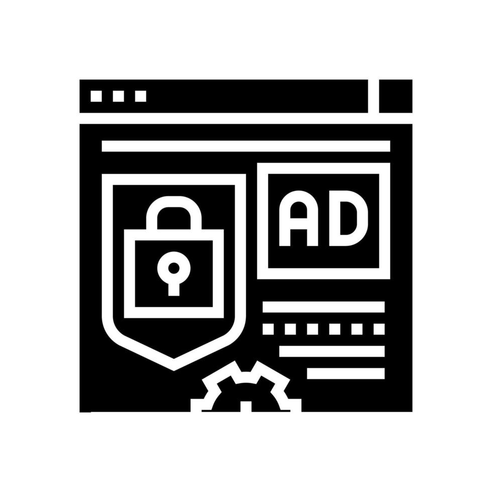 blocked and protecton for advertisement glyph icon vector illustration