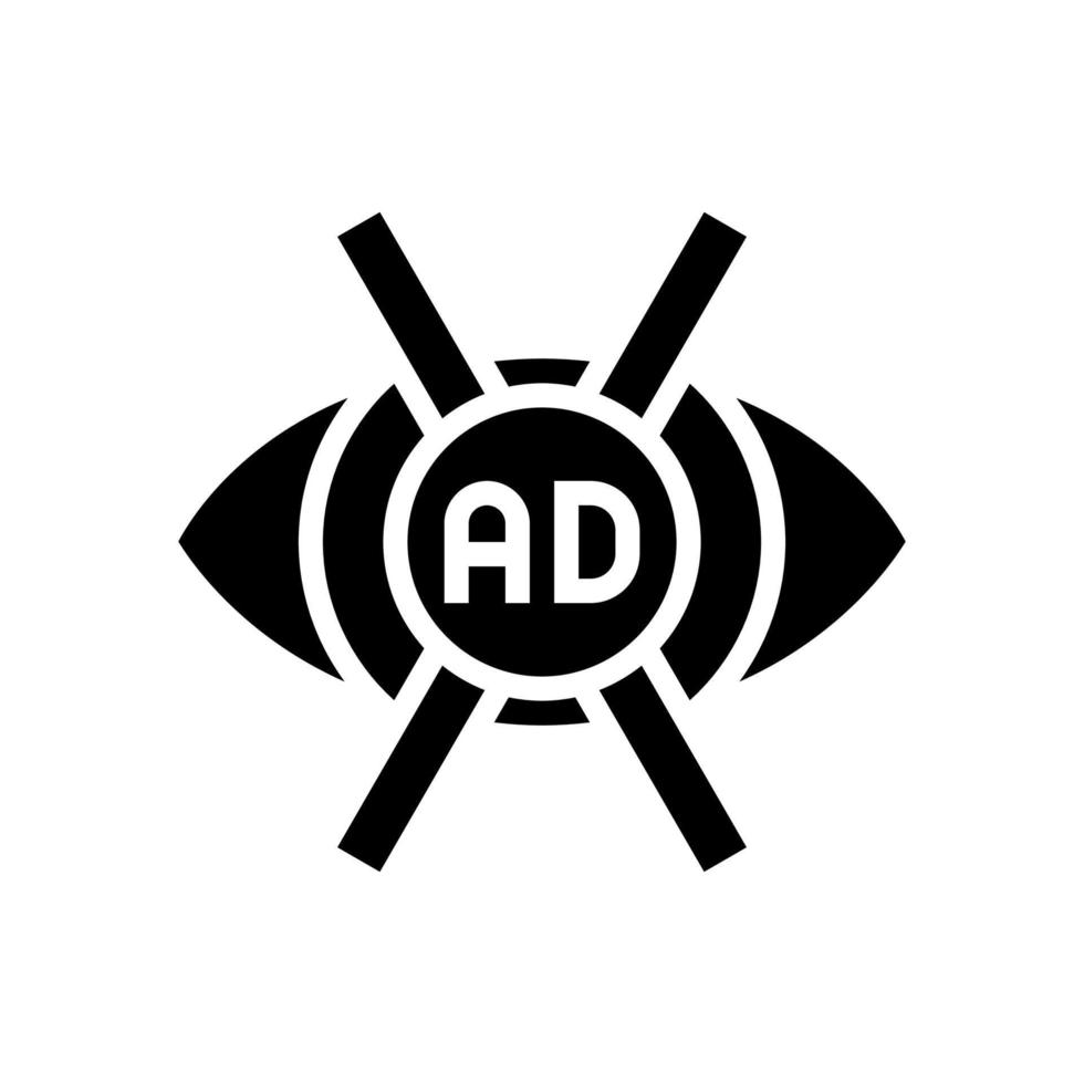 advertisement no vision glyph icon vector illustration