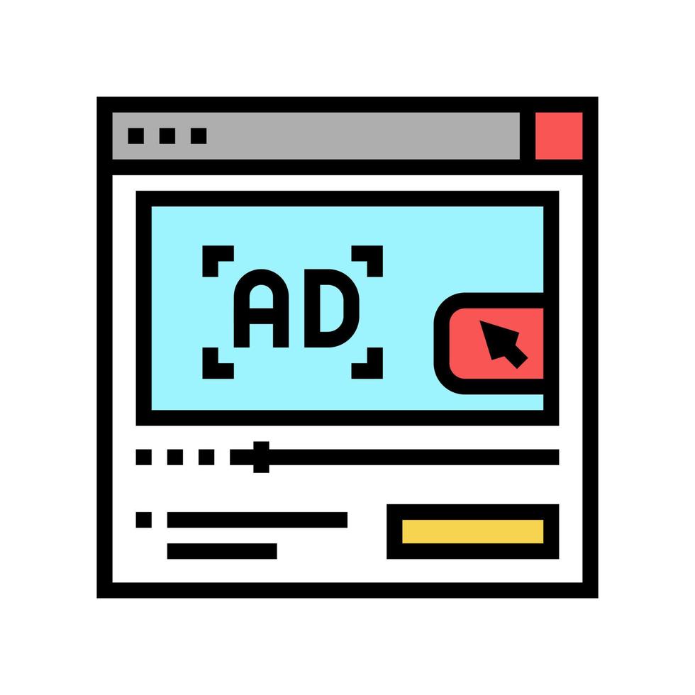 video advertisement color icon vector illustration sign