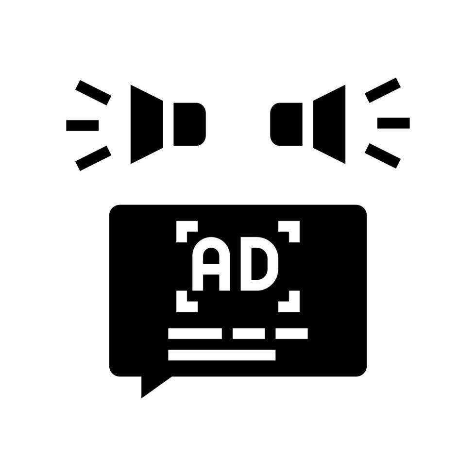 advertisment audio promotion glyph icon vector illustration