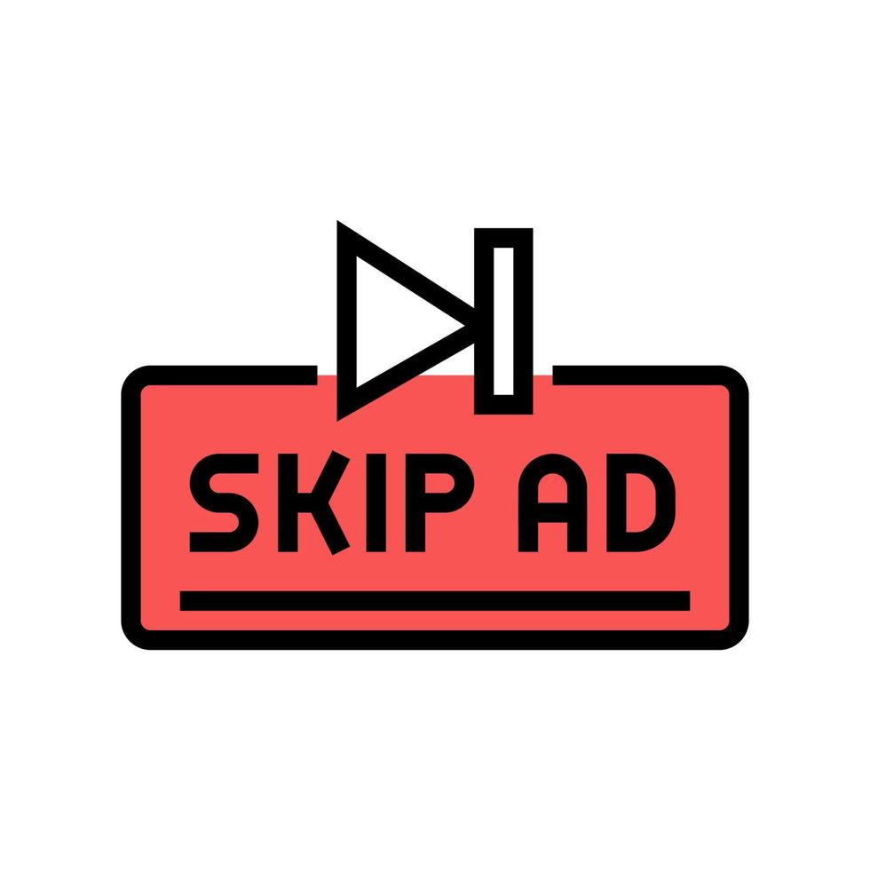 skip ad button color icon vector illustration