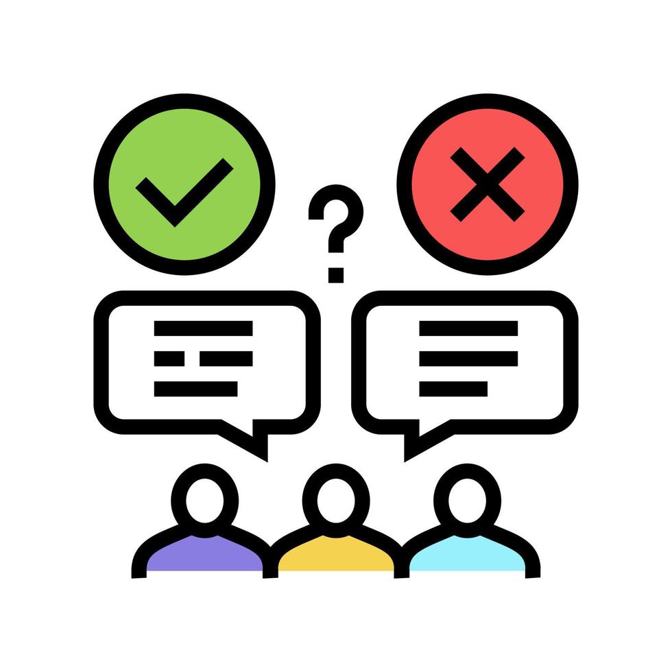 wrong and correct opinion color icon vector illustration