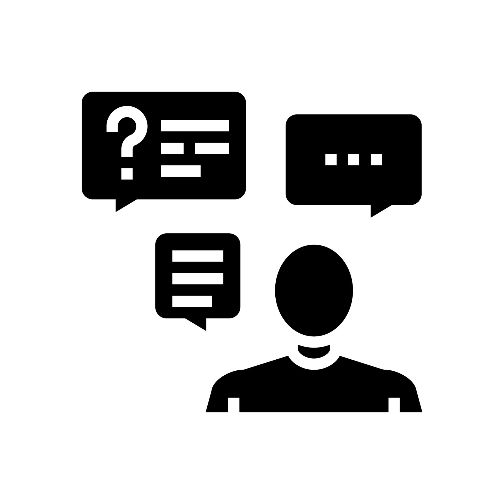 discusión preguntas y respuestas glifo icono vector ilustración