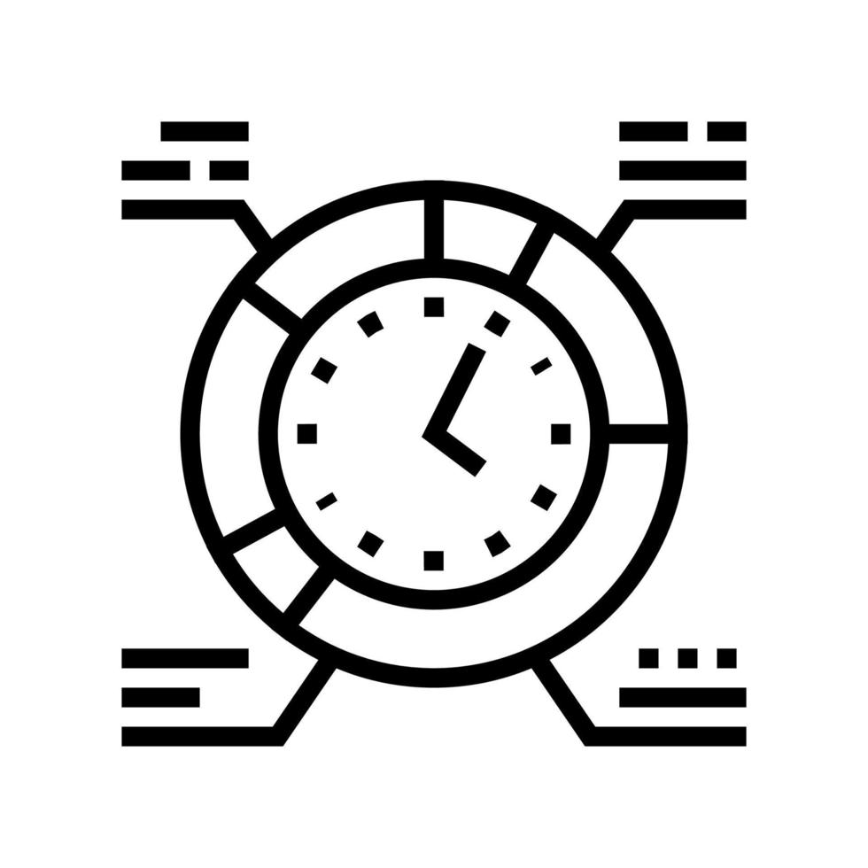 horario de trabajo línea icono vector ilustración signo