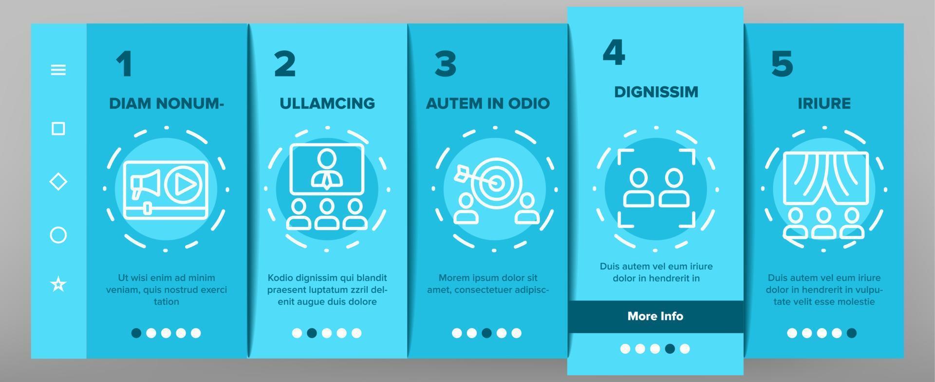Audience Social Group Onboarding Icons Set Vector