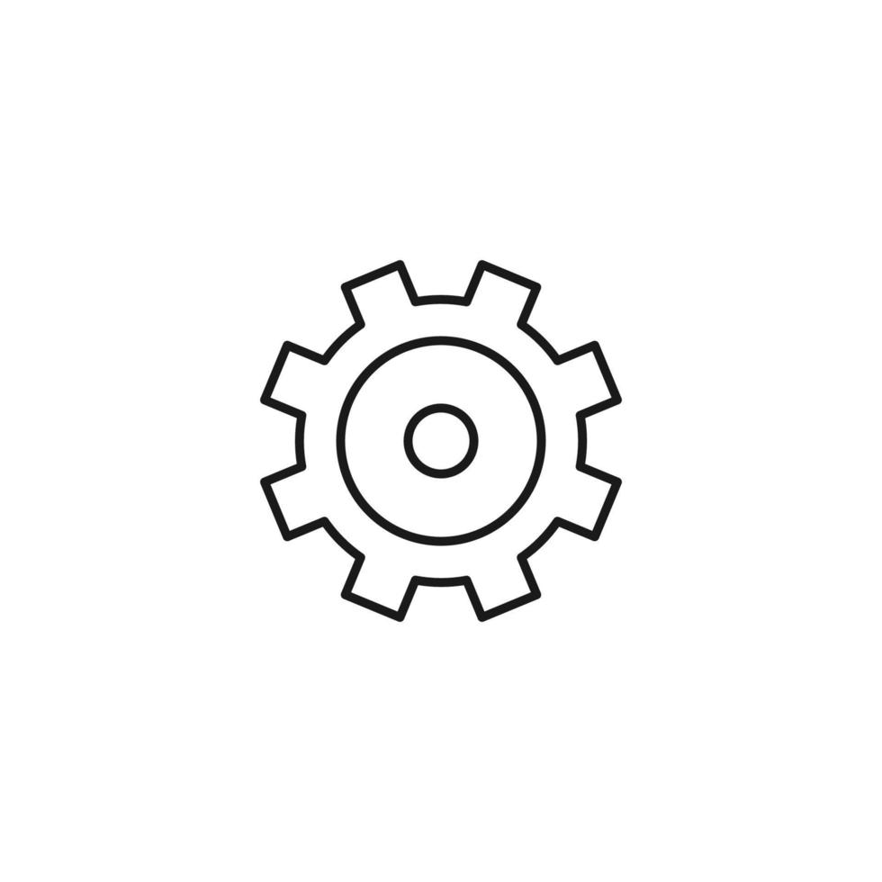 Building and renovation concept. Vector signs and editable stroke. Suitable for stores, shop, web sites, banners, books. Line icon of gear or cogwheel