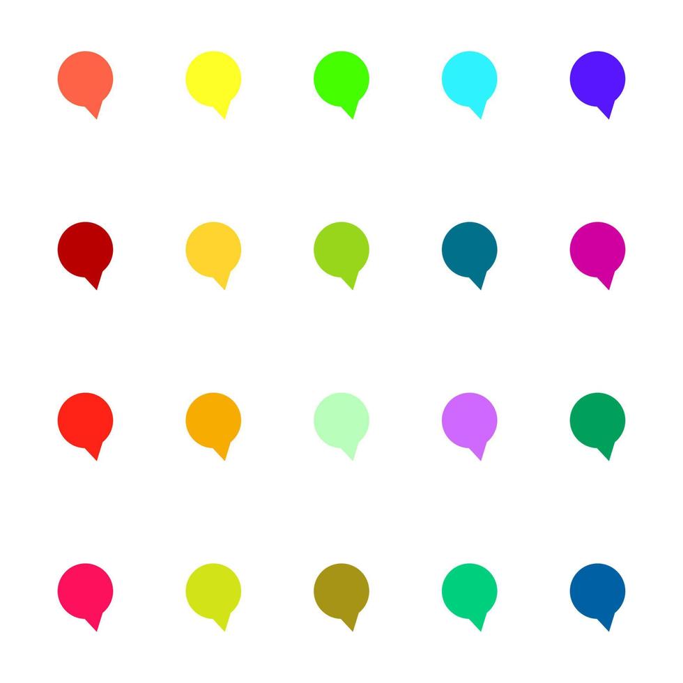 Line icon collection of vibrant multicolored speech bubbles in form of heart vector