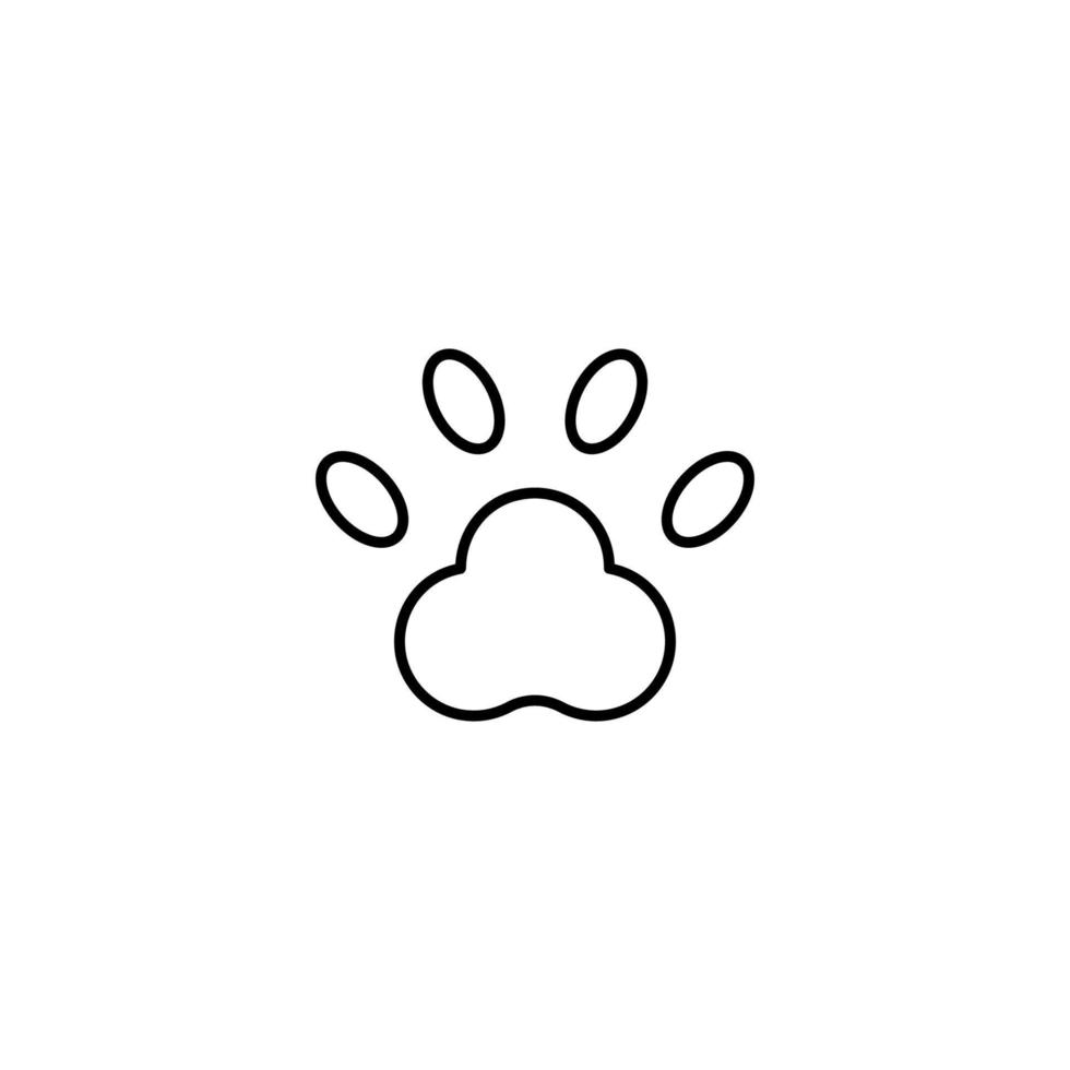 Monochrome outline sign suitable for web sites, books, banners, stores, advertisements. Editable stroke. Line icon of dogs paw vector