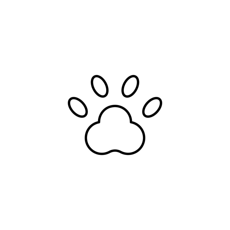 Monochrome outline sign suitable for web sites, books, banners, stores, advertisements. Editable stroke. Line icon of dogs paw vector