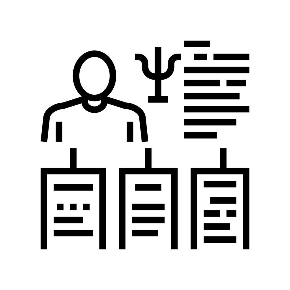 worker different traits line icon vector illustration